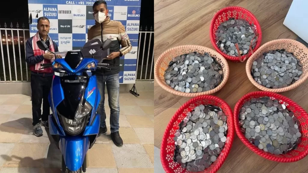 Guwahati shopkeeper buys scooty using coins