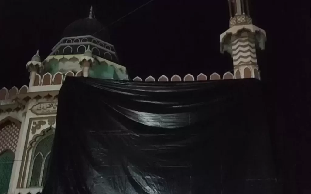 Aligarh Mosque Covered in tarp Ahead Of Holi 