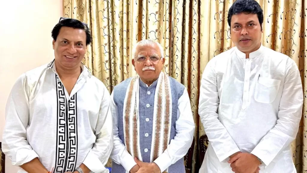 Filmmaker Madhur Bhandarkar Calls On Haryana CM Manohar Lal Khattar