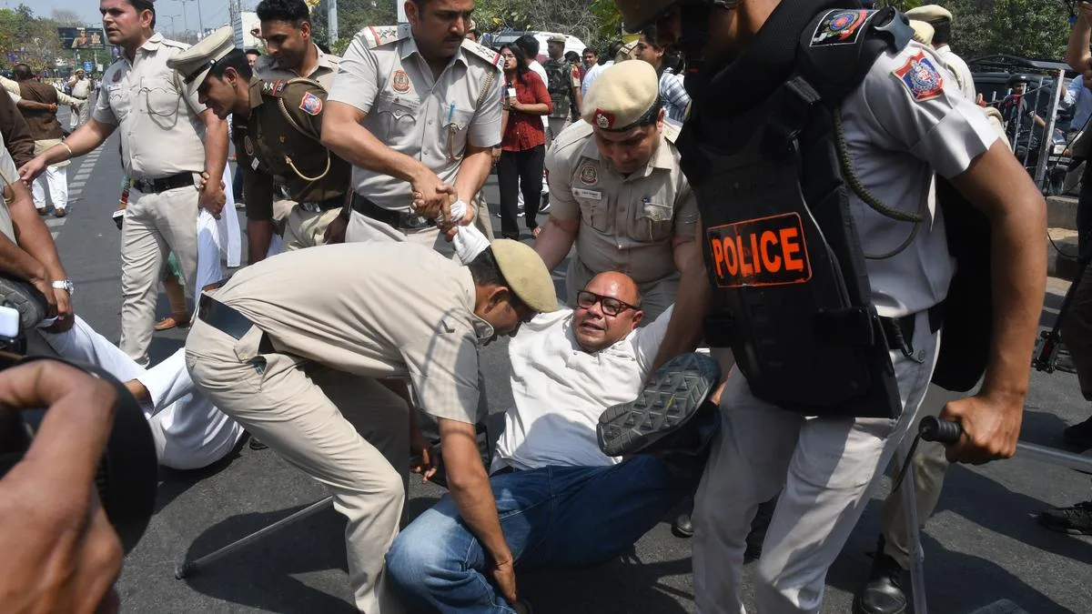 AAP protest against Arvind Kejriwal s arrest